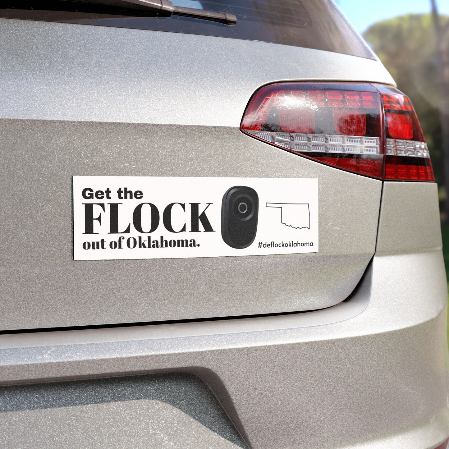 Car Magnet — “Get the Flock out of Oklahoma” Bumper Sticker